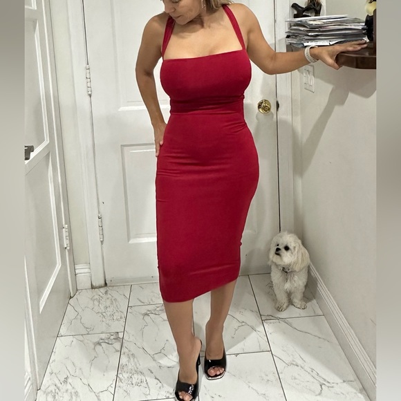 Red sexy cocktail dress Medium - Picture 3 of 8